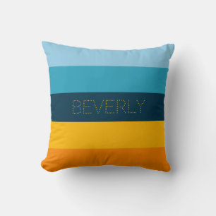 Cojín Decorativo Naranja Amarillo Verde, 5 Colores, Nombre Personal