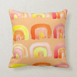 Cojín Decorativo Naranja arco iris bonito arte retro