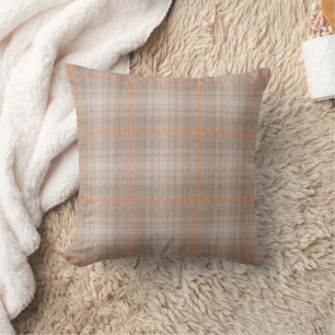 Cojín Decorativo Naranja beige a cuadros