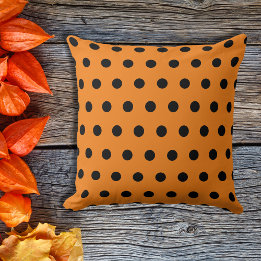 Cojín Decorativo Naranja Black Fall Polka Dots