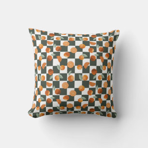 Cojín Decorativo Naranja Bliss Dark Checkers Verde azulados