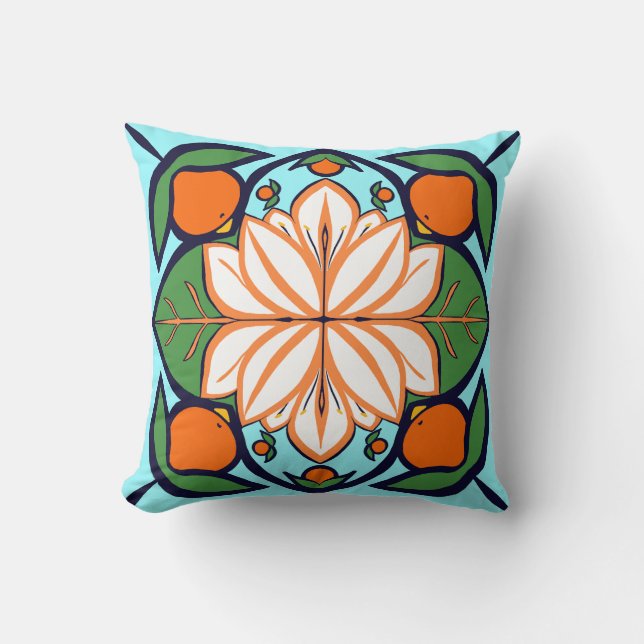 Cojín Decorativo Naranja Blossom (Anverso)