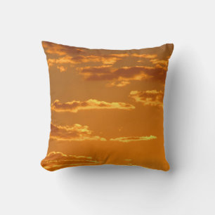 Cojín Decorativo Naranja brillante fotográfico de sol Nube horizont