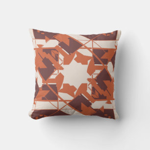 Cojín Decorativo Naranja Brown Beige Mediterráneo Abstract Flower