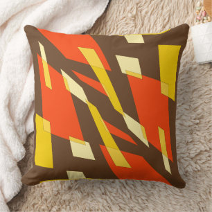 Cojín Decorativo Naranja Brown perspectiva de abstracción de Mazipo