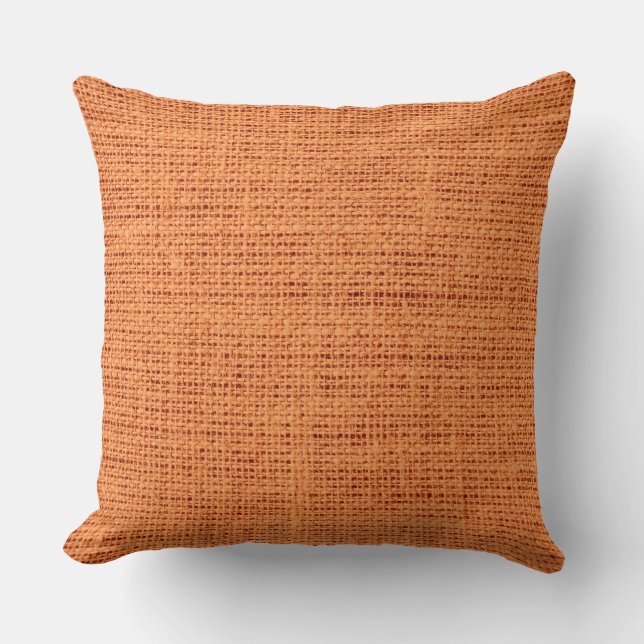 Cojín Decorativo Naranja Burlap Linen Rustic Jute (Anverso)
