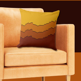 Cojín Decorativo Naranja cálido despedazado y franjas irregulares n