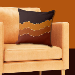 Cojín Decorativo Naranja caliente y franjas negras desgarradas de f
