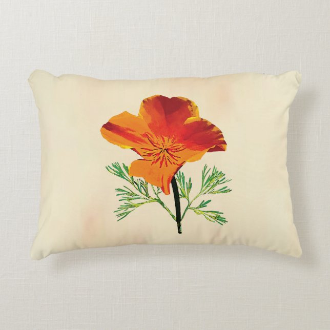 Cojín Decorativo Naranja California Poppy (Anverso)