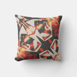 Cojín Decorativo Naranja Carbón de oro Beige Diagonal Batik Look