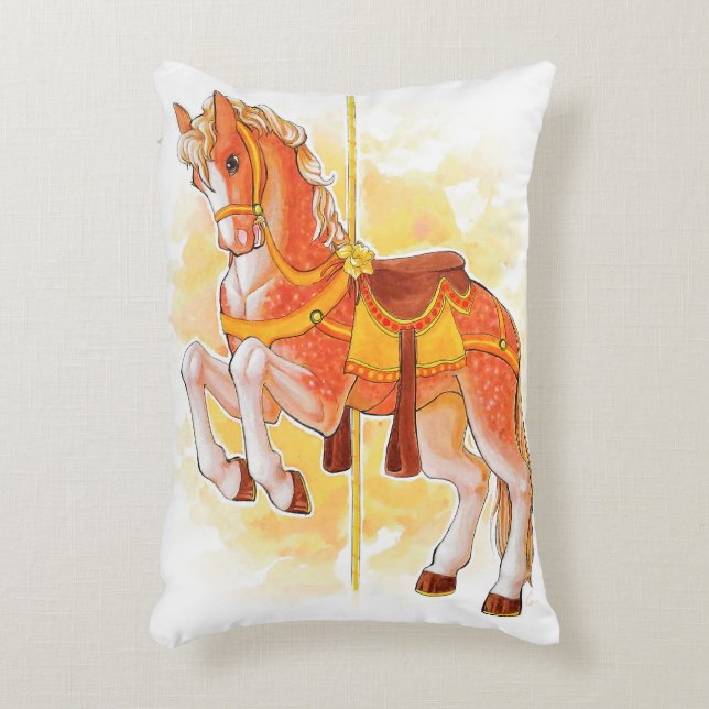 Cojín Decorativo Naranja Carousel Horse Pillow (Frente (Vertical))