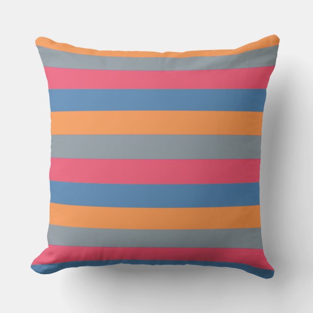 Cojín Decorativo Naranja Charm Gray Modern Stripes (Anverso)