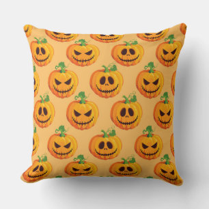 COJÍN DECORATIVO NARANJA CON BOMBAS DE HALLOWEEN NARANJA
