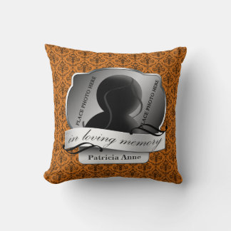 Cojín Decorativo Naranja Damask "In Love Memory" En Memoriam