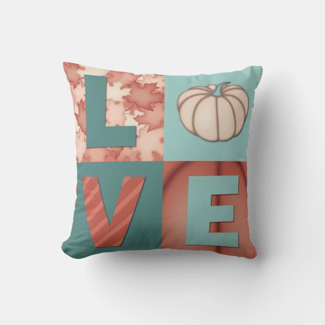 Cojín Decorativo Naranja de amor Turquoise Fall (Anverso)