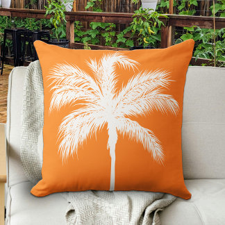 Cojín Decorativo Naranja de árbol de palmas