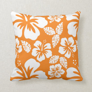 Cojín Decorativo Naranja de cadmio Hibiscus tropical