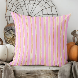 Cojín Decorativo Naranja de caída de mano moderna y rayas moradas