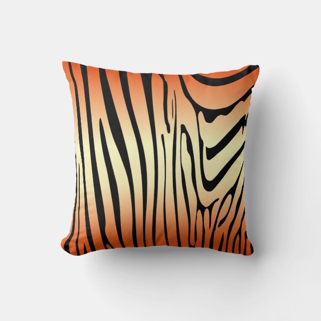 Cojín Decorativo Naranja de cebra de Zesty (Anverso)