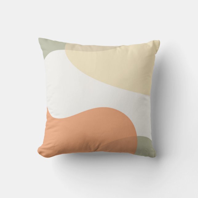Cojín Decorativo Naranja de diseño de arte abstracto (Anverso)