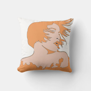 Cojín Decorativo Naranja de dos lados/almohada marrón