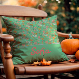 Cojín decorativo naranja de flor de acuarela paste