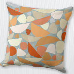 Cojín Decorativo Naranja de formas abstractas<br><div class="desc">Resumen de formas orgánicas modernas de mediados de siglo en naranja,  espuma marina y crema. Arte original de Nic Squirrell.</div>