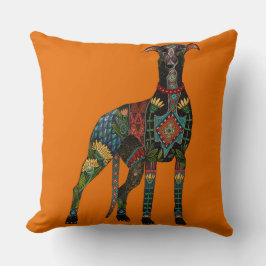 Cojín Decorativo naranja de galgo