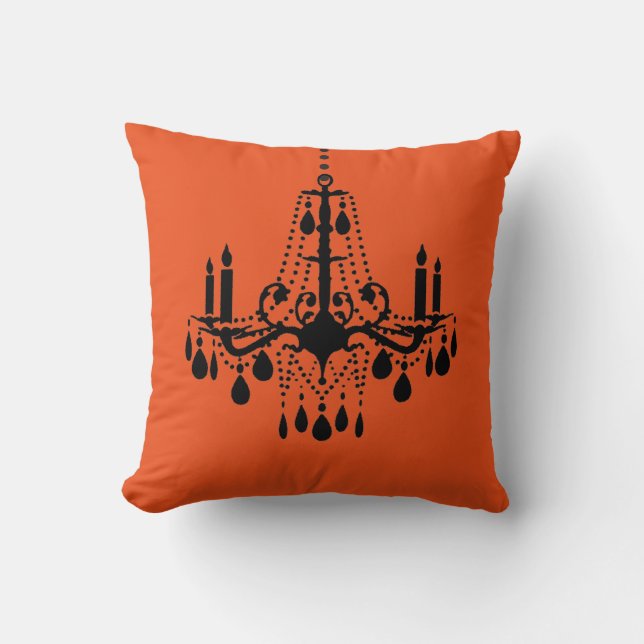 Cojín Decorativo Naranja de Halloween Chandelier Pillow (Anverso)