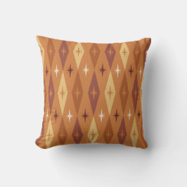 Cojín Decorativo Naranja de las estrellas de diamantes atómicas de