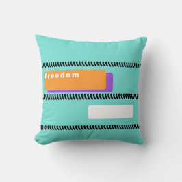 Cojín Decorativo Naranja de libertad morado turquesa