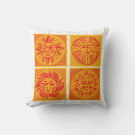 Cojín decorativo Naranja de Mid Century Sun Faces