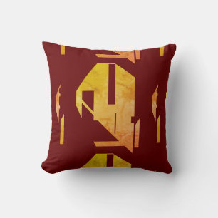 Cojín Decorativo Naranja de oro deslumbrado en Burgundy Southwest L