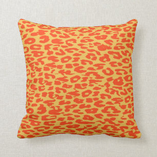 Cojín Decorativo Naranja de piel de leopardo