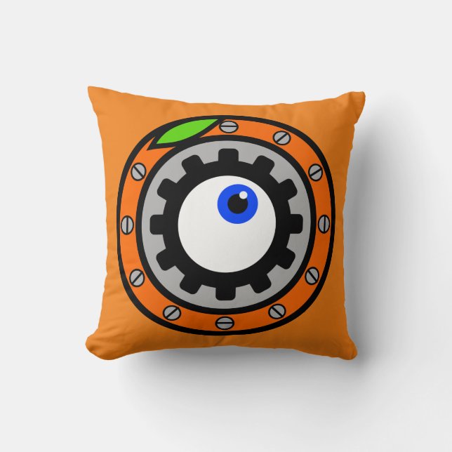 Cojín Decorativo Naranja de reloj (Anverso)