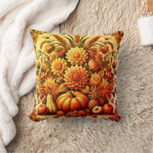 Cojín Decorativo Naranja del otoño de otoño de la vieja escuela de