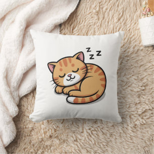 Cojín Decorativo Naranja durmiente suave Tabby Cat Pillow