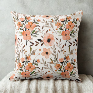 Cojín Decorativo Naranja Elegante estampado vintage floral