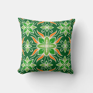Cojín Decorativo Naranja elegante y verde