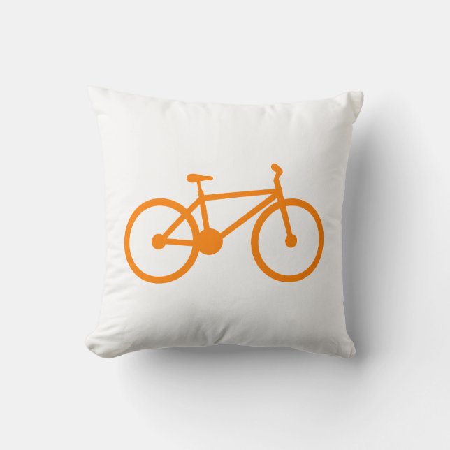 Cojín Decorativo Naranja en bicicleta (Anverso)