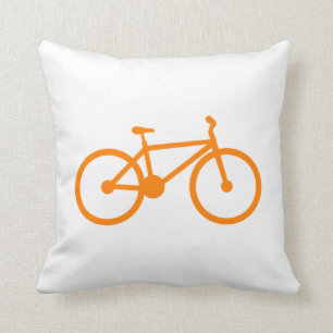 Cojín Decorativo Naranja en bicicleta