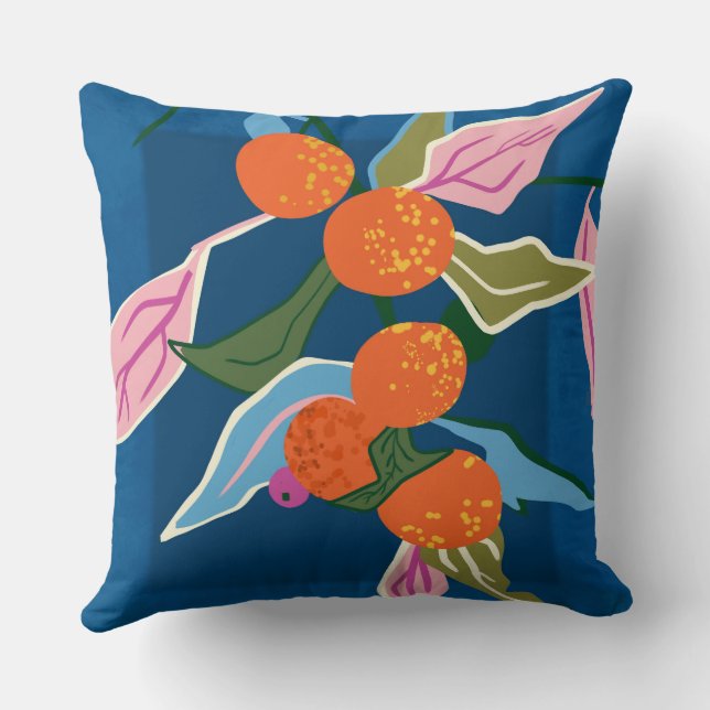 Cojín Decorativo Naranja exuberante Botánicos (Reverso )