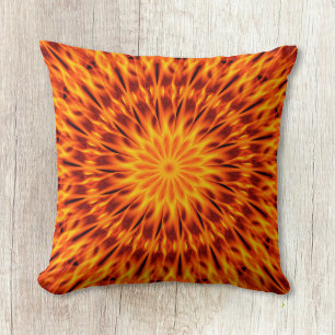 Cojín Decorativo Naranja Flames Kaleidoscope
