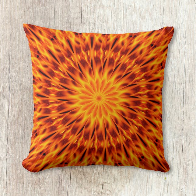 Cojín Decorativo Naranja Flames Kaleidoscope (Subido por el creador)