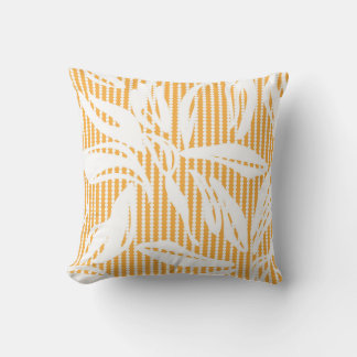 Cojín Decorativo Naranja Floral sin soldadura con retracción a raya