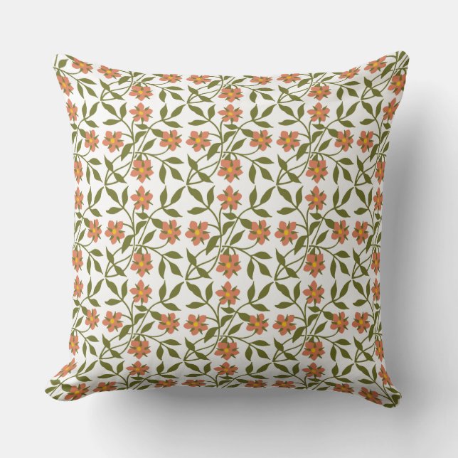 COJÍN DECORATIVO NARANJA FLOWERS (Anverso)