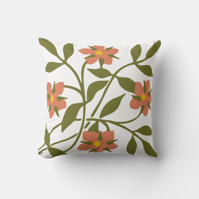COJÍN DECORATIVO NARANJA FLOWERS (Anverso)