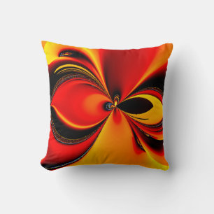 Cojín Decorativo Naranja Furia Fractal American Mojo Pillow
