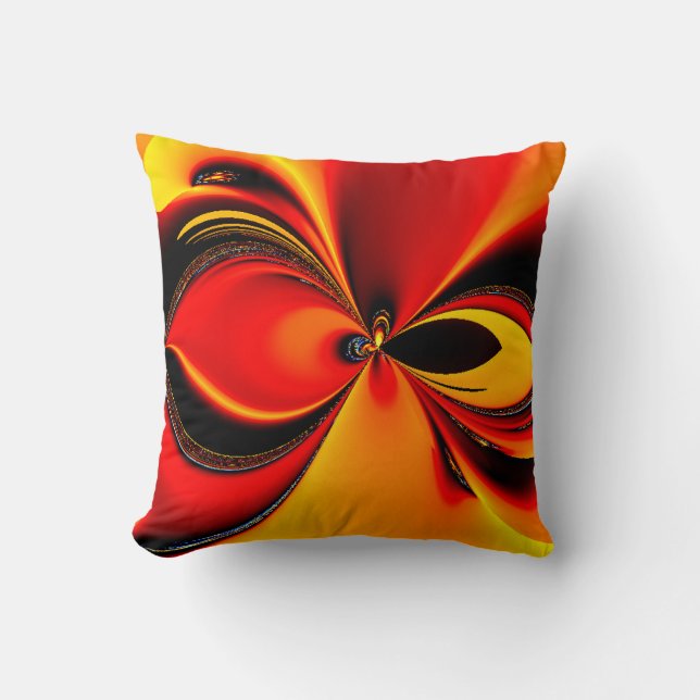 Cojín Decorativo Naranja Furia Fractal American Mojo Pillow (Anverso)