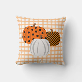 Cojín Decorativo Naranja Gingham Plaid de Rushall